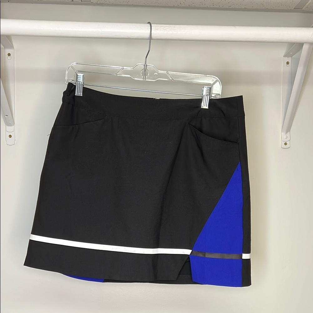 Slazenger Black and Blue Golf Skirt with White Accents- 8